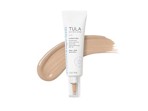Tula Radiant Skin Brightening Serum Skin Tint Sunscreen Broad Spectrum