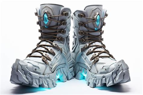 Premium AI Image | Glacial Gale Boots Isolated on White Background