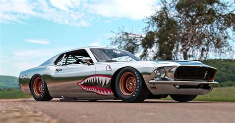 1969 Mustang Flashes P 51 Shark Teeth In Chromed Out Rendering