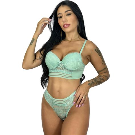 Conjunto De Lingerie Sutiã Bojo E Calcinha Fio Duplo Shopee Brasil