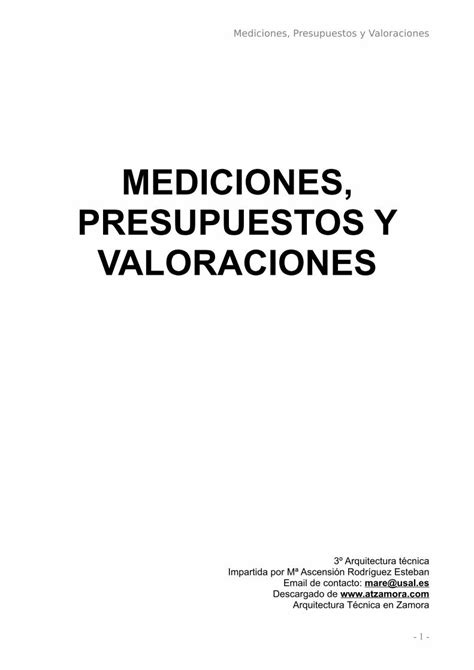 PDF 3203388 Apuntes De Mediciones Presupuestos Y Valoraciones