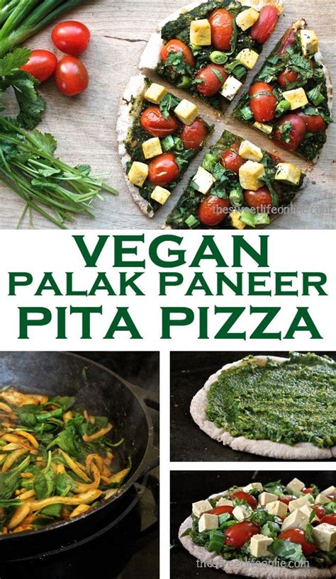 Personal Palak Paneer Pita Pizzas