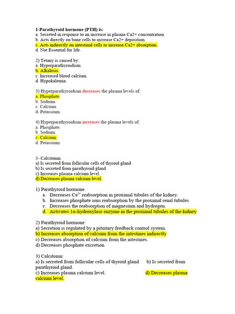 Mcq Physiology On Endocrine 2024 Pdf Endocrine System Animal Anatomy