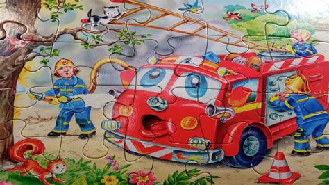 Пазл Пожарная машина - собираем пазлы для детей | Polinka-Vitaminka ...