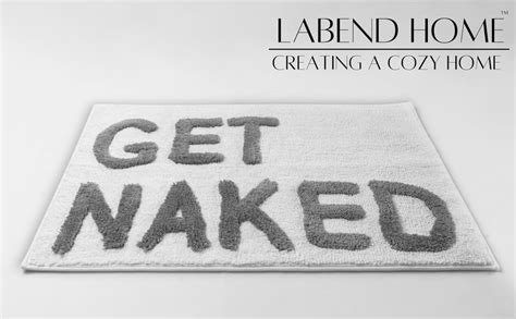 Amazon Labend Home Get Naked Bath Mat Rug Shower Curtain Set Funny Peach Bathroom Decor