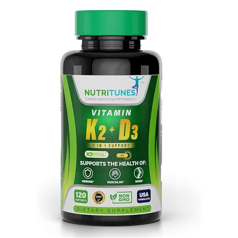 K2(100mg) + D3(5000IU) Vitamins | Supports Cardiovascular, Immune, and