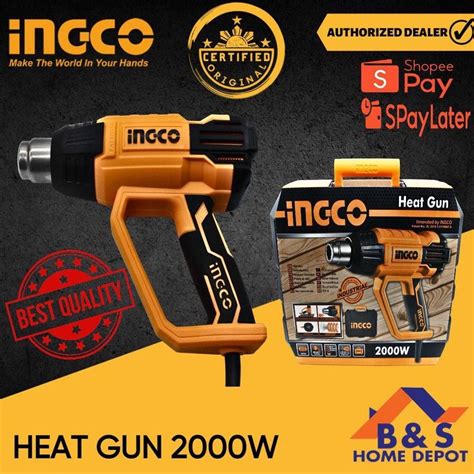 INGCO Industrial Hot Air Heat Gun Set With Case Accessories Commercial Industrial