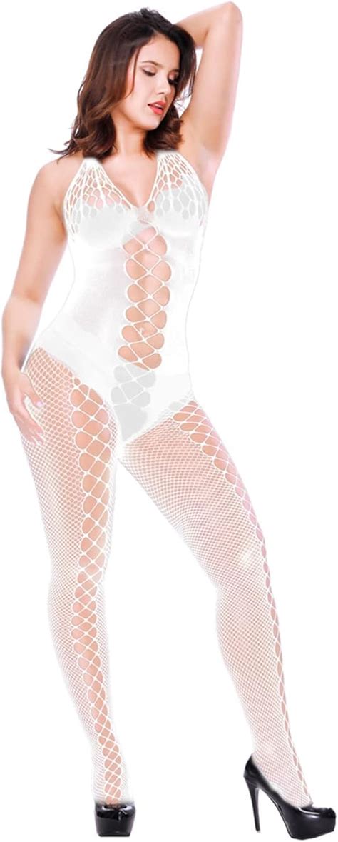 Buy Zzalalana Fishnet Lingerie For Women Bodystockings Cut Out See Through Crotchless Lingerie