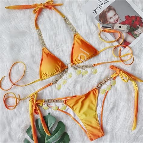 Bikini Damskie Ombre Z Muszelkami Kolory