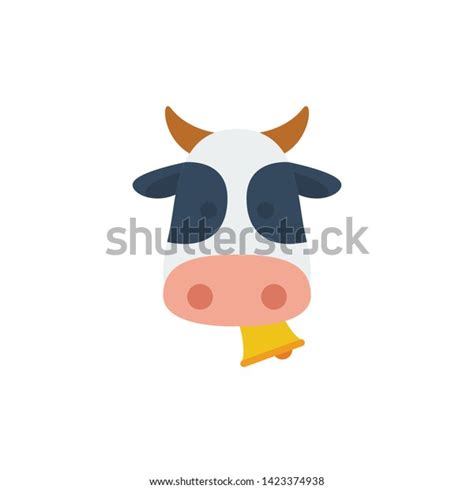 Cow Face Cute Cartoon Icon Vector Stock Vector Royalty Free