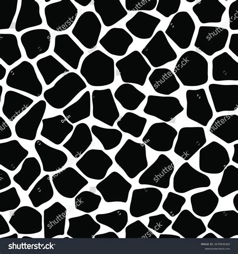Giraffe Pattern Vector Black White Background Stock Vector Royalty