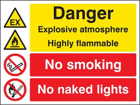 Slater Safety Explosive Atmosphere Highly Flammable No Smoking Naked