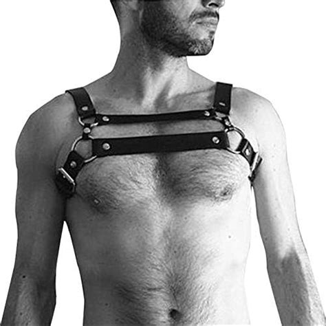 Men S Leather Body Chest Harness Belt Adjustable Buckle Straps Clubwear