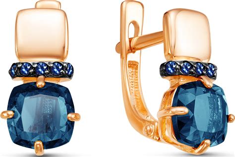 Золотые серьги с черной шпинелью - 62 фото