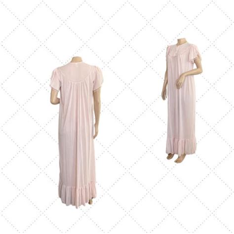 NOS S Pink Sheer Nightgown NANCY KING Lingerie Gem