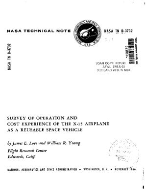 Fillable Online Ntrs Nasa Survey Of Operation And Cost Experience Of