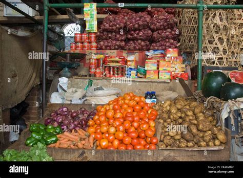 Market Stall With Vegetables Vegetable Market Of Mombasa Kenya Stock