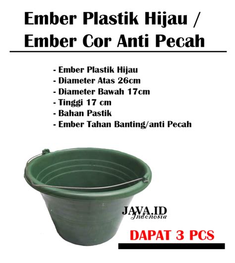 Pc Ember Plastik Hijau Ember Cor Anti Pecah Timba Bangunan Lazada