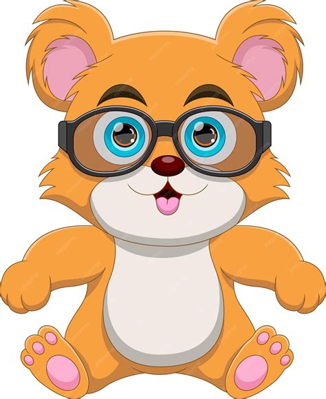 Premium Vector | Cute baby cat wearing sunglasses cartoon