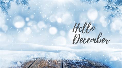 Download Hello December Blue Snow Wallpaper