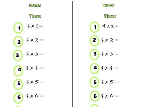 Multiplication Booklet 4 Times Table Teaching Resources