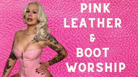 Pink Leather Boot Worship Leather Lingerie Stripper Boot Fetish Honey Hudson Clips Sale