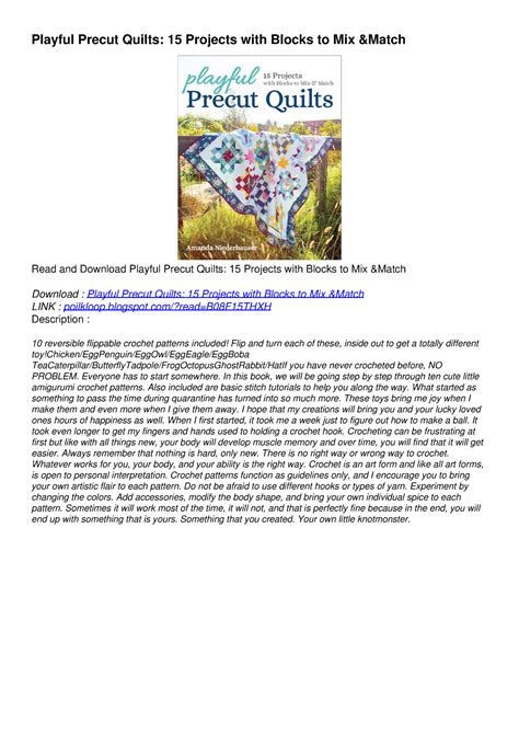 Pdf Read Online Playful Precut Quilts Projects With Blocks To Mix