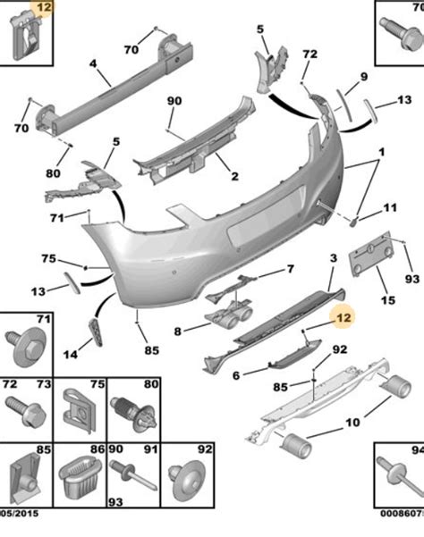 Peugeot Rcz 2009 2015 Rear Bumper Fog Light Trim Clip 6105yh