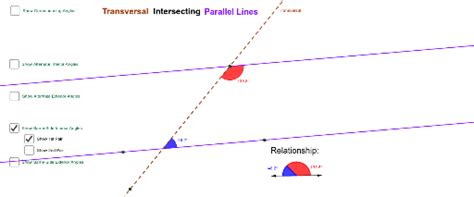 Parallel Lines Related Angles Geogebra