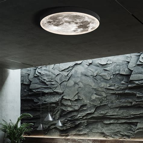 Lampsmodern Flush Mount Ceiling Light Creative Led Moon Light Shade