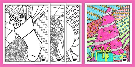 Christmas Pop Art Coloring Pages | Resource | Twinkl USA