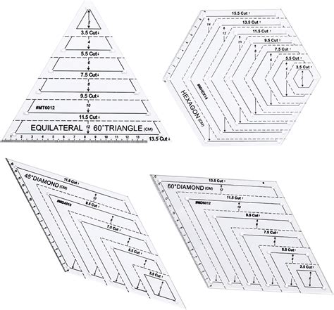 4 Pièces Transparentes Couture Règle Règle Coudre Bricolage Règle