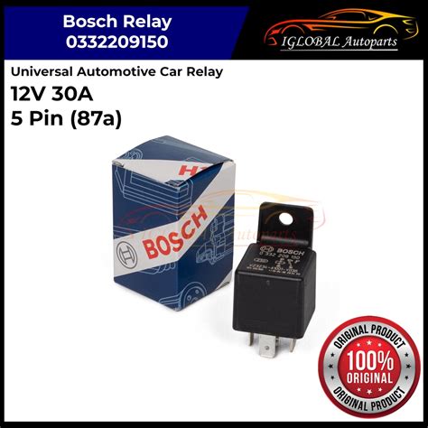 Bosch Universal Automotive Car Relay 12V 30A 5 Pin 87a Bosch Mini