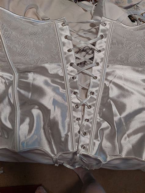 Mo Finance ACELANDY Lingerie Corset Set Lace Bodysuit Black Satin Teddy Babydoll Boudoir