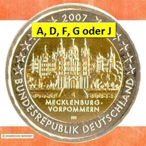 SONDERMÜNZEN BRD 2 Euro Münze 2007 Schweriner Schloss Sondermünze