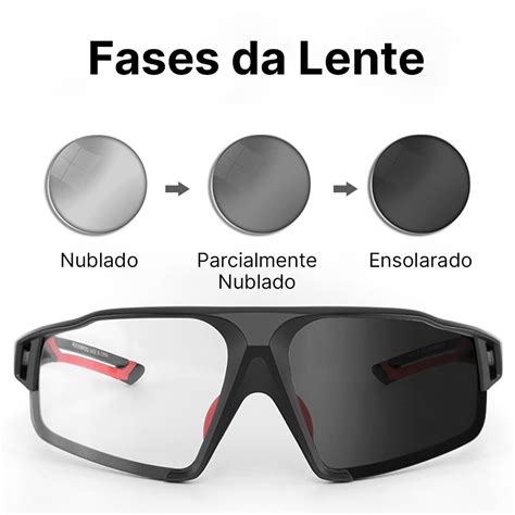 O Que É Oculos Fotocromatico - Óculos Ciclismo Fotocromático Rockbros Modelo Orion - Loja Rockbros