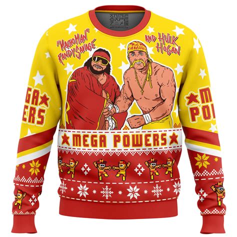 Mega Powers Macho Man and Hulk Hogan Ugly Christmas Sweater - Anime Ape