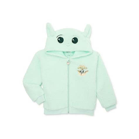 Star Wars Girls Baby Yoda Faux Sherpa Cosplay Zip Up Hoodie Sizes 4