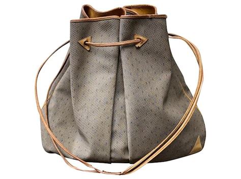 Bolso Gigante Vintage De Yves Saint Laurent Negro Gris Caramelo Cuero