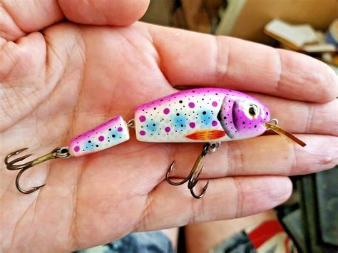 Custom Jointed Wooden Trout Lure Etsy