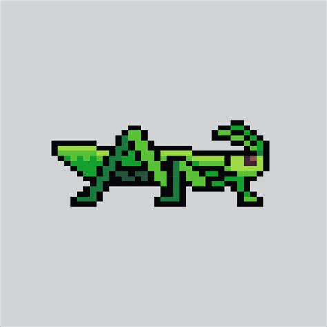 Pixel Art Grasshopper Grasshopper Insect Pixelated Design For Logo