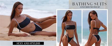 Colloyes Women S Ribbed Bikini Swimsuit High Cut Adjustable Bandeau Two Piece Bathing Suits