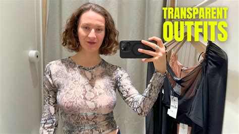4K Transparent Lingerie Try On Haul No Bra Sheer Outfits 2024 See Through Try On Haul