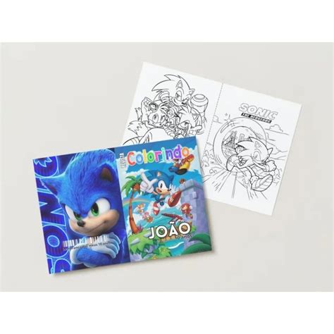 Livro De Colorir Do Sonic - Livro de Colorir sonic com 20 desenhos | Shopee Brasil