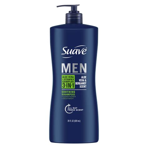 Suave Men Vitamin B Complex Shampoo Conditioner Body Wash Aloe