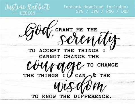 Serenity Prayer God Grant Me The Serenity To Accept The Etsy