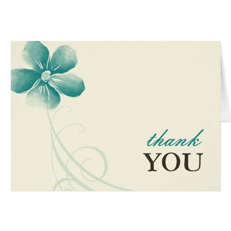 Watercolor Aqua Thank You Note Cards Zazzle