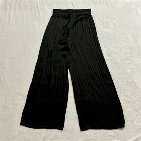 Joie Pants And Jumpsuits Euc Joie Pleated Satin Wide Leg Drawstring