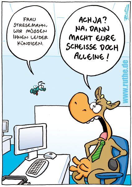 Kuh B Ro Fliege Scheisse Chef Stress Computer Ruthe Cartoon Lustige