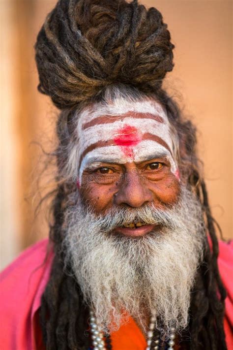 Sadhu Or Baba Holy Man On The Ghats Of Ganges River Editorial Stock